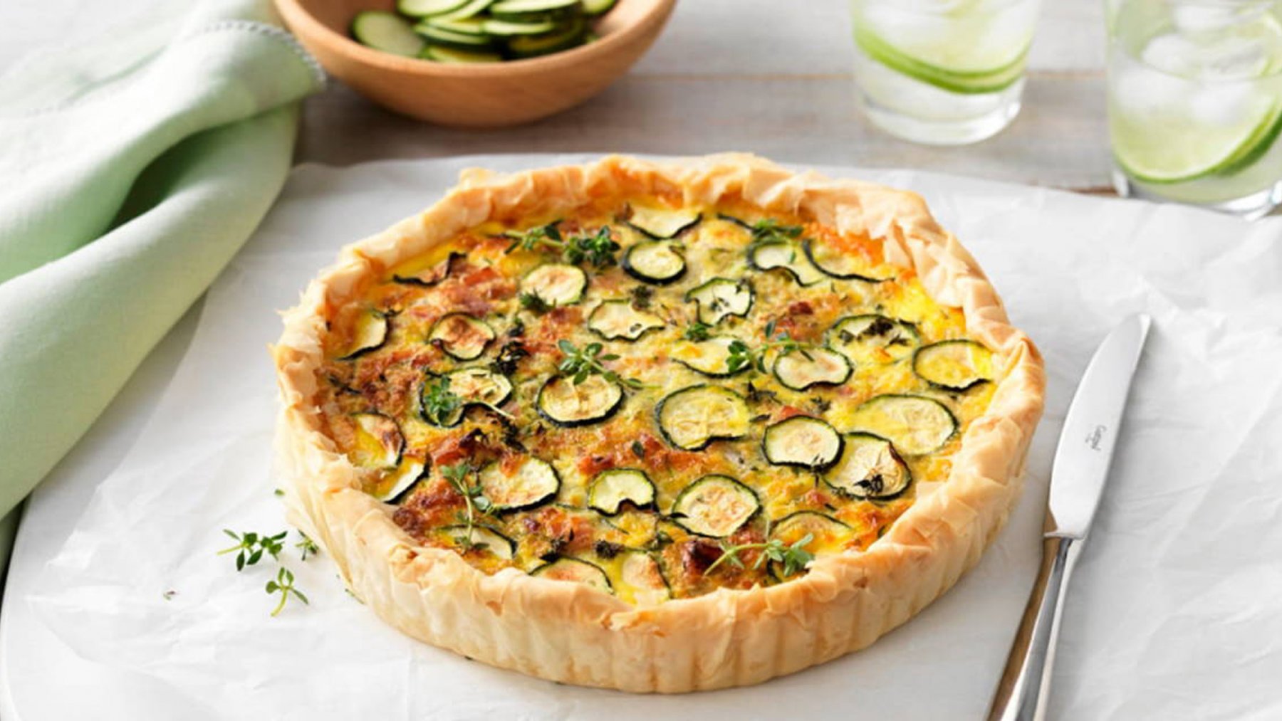 Bacon & Zucchini Tart White Wings